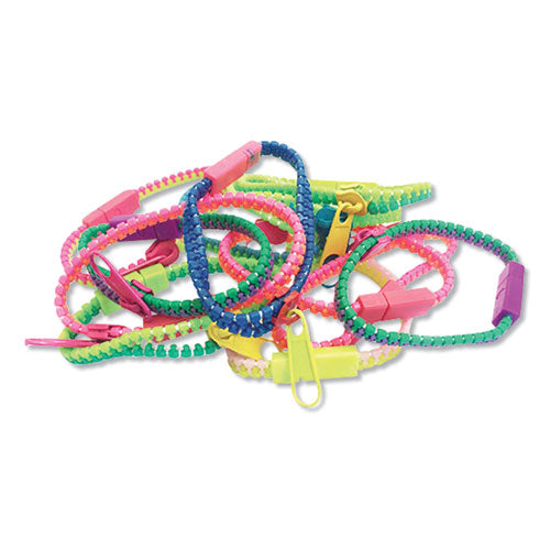 Fidget Zipper Bracelets, Ages 5 and Up, 12/Pack-(ZOR1981)