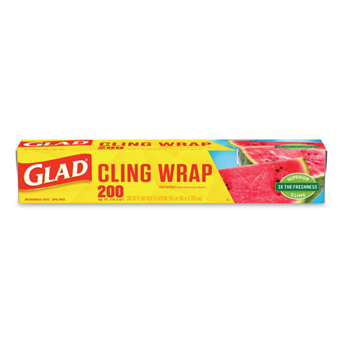 ClingWrap Plastic Wrap, 200 Square Foot Roll, Clear-(CLO00020)