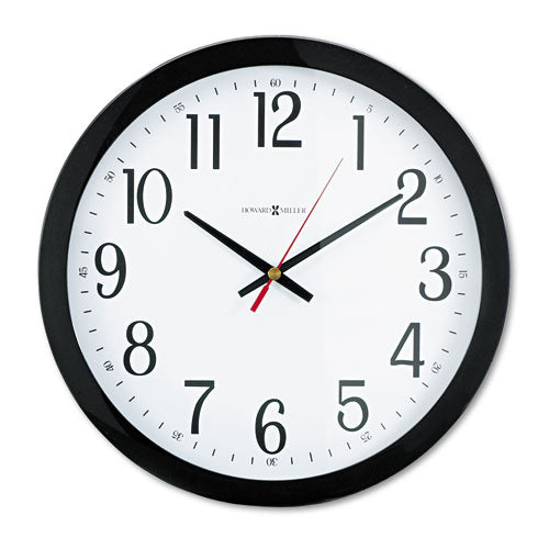 Gallery Wall Clock, 16" Overall Diameter, Black Case, 1 AA (sold separately)-(MIL625166)