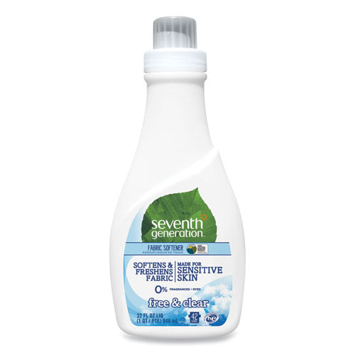 Natural Liquid Fabric Softener, Free and Clear, 42 Loads, 32 oz Bottle, 6/Carton-(SEV22833)