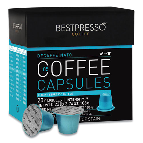 Nespresso Decaffeinato Italian Espresso Pods, Intensity: 7, 20/Box-(BPSBST10423)