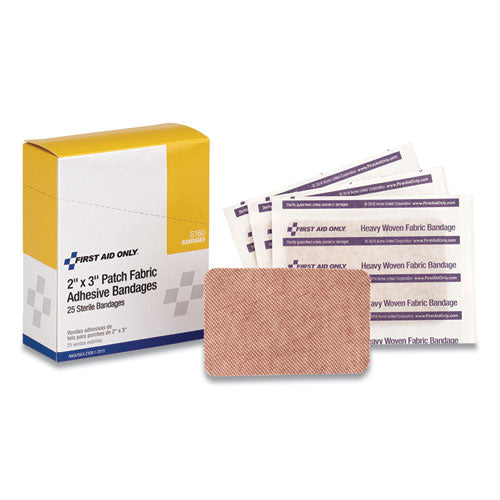 Heavy Woven Adhesive Bandages, Strip, 2 x 3, 25/Box-(FAOG160)