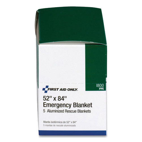 Aluminized Emergency Blanket, 52" x 84", 5/Box-(FAOI800)