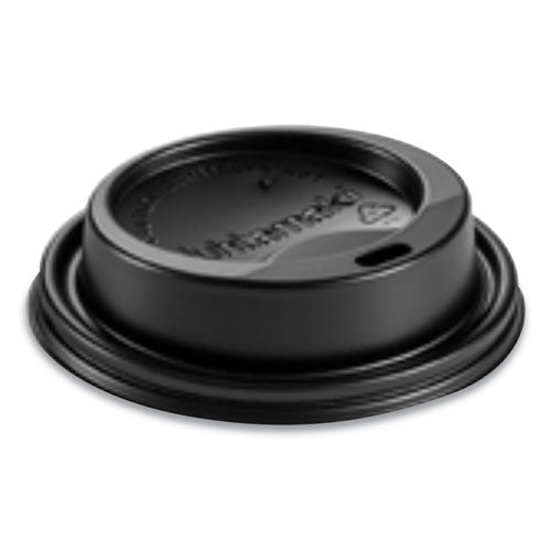Dome Sipper Hot Cup Lids, Fits 8 oz Hot Cups, Black, 1,000/Carton-(HUH89435)