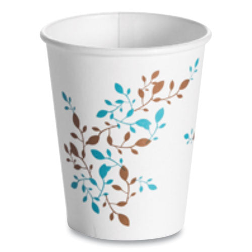 Single Wall Hot Cups, 8 oz, Vine Design, 1,000/Carton-(HUH62909)