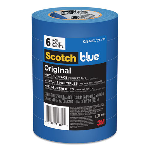Original Multi-Surface Painters Tape, 3" Core, 0.94" x 60 yds, Blue, 6/Pack-(MMM209024EVP)