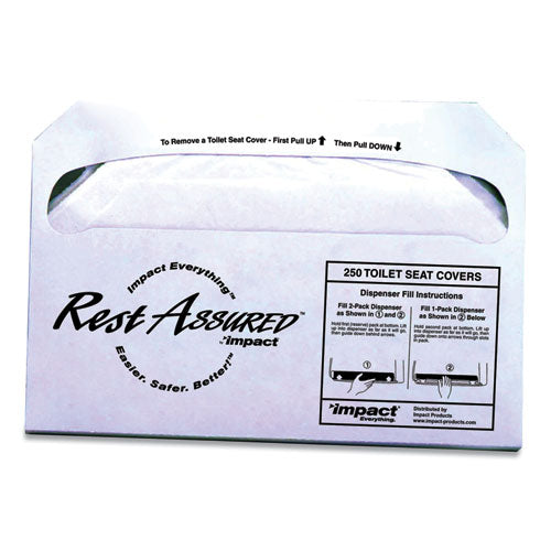 Rest Assured Seat Covers, 14.25 x 16.85, White, 250/Pack, 20 Packs/Carton-(IMP25177673)