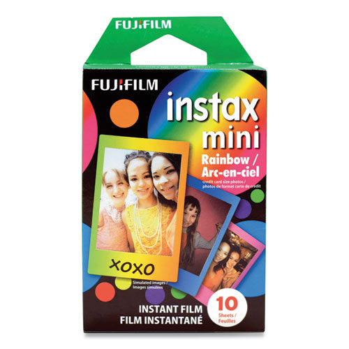 Instax Mini Rainbow Instant Film, 800 ASA, Color, 10 Sheets-(FUJ16437401)