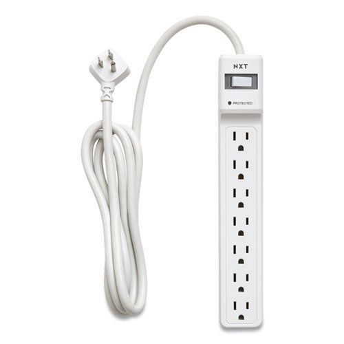 Surge Protector, 7 AC Outlets, 6 ft Cord, 1,200 J, White-(NXT24324341)