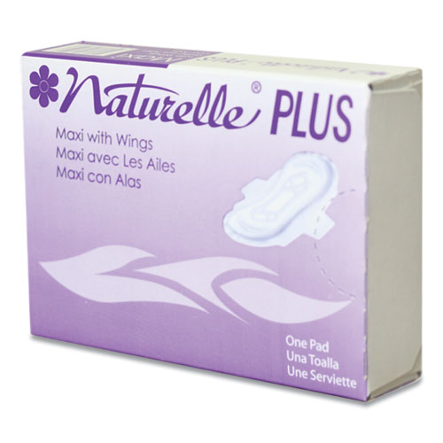 Naturelle Maxi Pads Plus, #4 with Wings, 250 Individually Wrapped/Carton-(IMP25189973)