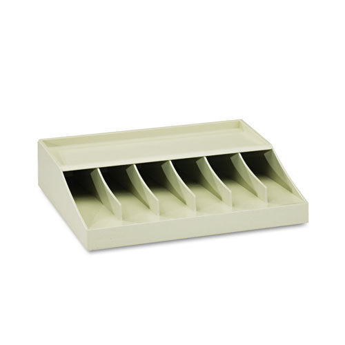 Bill Strap Rack, 6 Compartments, 10.63 x 8.31 x 2.31, ABS Thermoplastic, Putty-(MMF210470089)