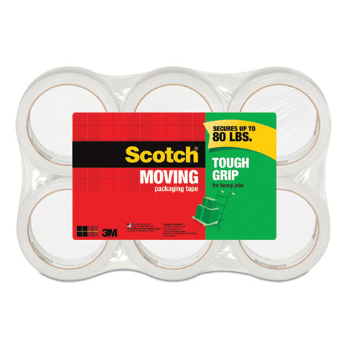 Tough Grip Moving Packaging Tape, 3" Core, 1.88" x 43.7 yds, Clear, 6/Pack-(MMM3500406)