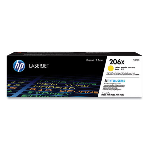 HP 206X, (W2112X) High-Yield Yellow Original LaserJet Toner Cartridge-(HEWW2112X)