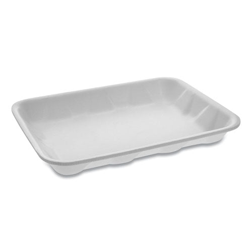 Meat Tray, #4 Deep, 9.5 x 7 x 1.25, White, Foam, 500/Carton-(PCT0TF104D1)