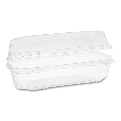 ClearView SmartLock Hinged Lid Container, Hoagie Container, 27 oz, 9.25 x 4.5 x 3, Clear, Plastic, 250/Carton-(PCTYCI81049)