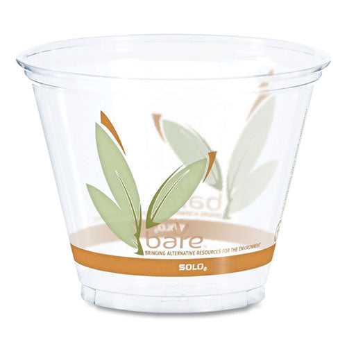 Bare Eco-Forward RPET Cold Cups, 9 oz, Leaf Design, Clear/Green/Orange, 1,000/Carton-(DCCRTP9RBARE)