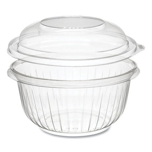 PresentaBowls Bowl/Lid Combo-Paks, Dome Lid, 16 oz, Clear, Plastic, 63/Pack, 4 Packs/Carton-(DCCC16BCD)