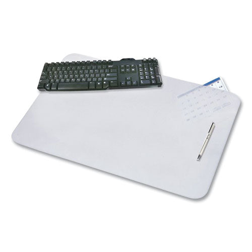 KrystalView Desk Pad with Antimicrobial Protection, 17 x 12, Frosted Finish, Clear-(AOP60740M)