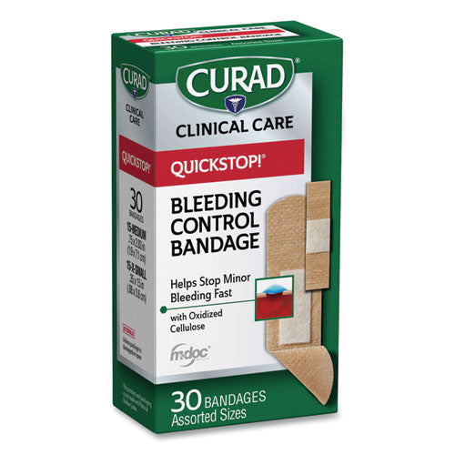 QuickStop Flex Fabric Bandages, Assorted, 30/Box-(MIICUR5245V1)