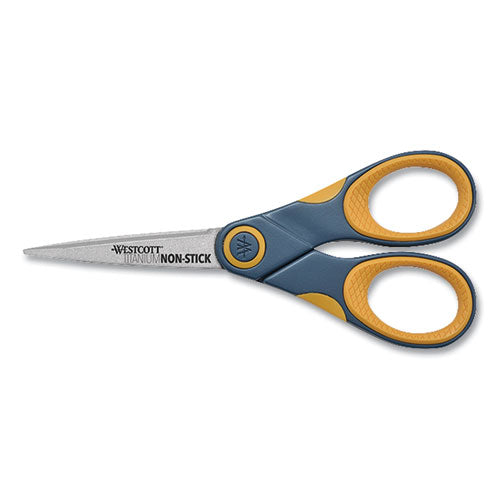 Titanium Bonded Scissors, 5" Long, Gray/Orange Straight Handle-(WTC14881)