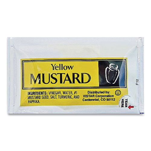 Condiment Packets, Mustard, 0.16 oz Packet, 200/Carton-(VST80006)