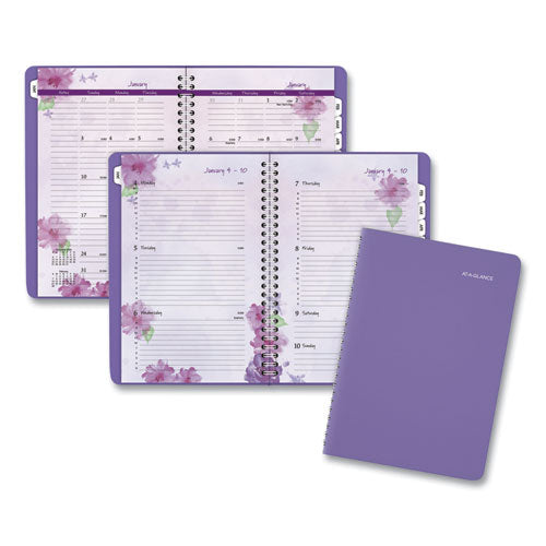 Beautiful Day Weekly/Monthly Planner, Block Format, 8.5 x 5.5, Purple Cover, 13-Month (Jan to Jan): 2023 to 2024-(AAG938P200)