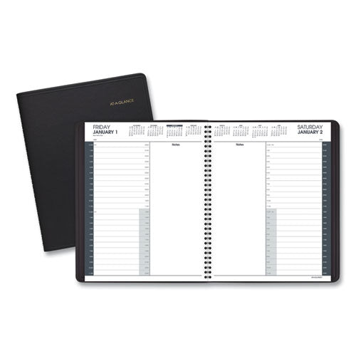 24-Hour Daily Appointment Book, 11 x 8.5, Black Cover, 12-Month (Jan to Dec): 2023-(AAG7021405)