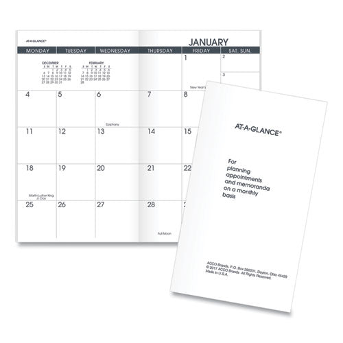 Pocket Size Monthly Planner Refill, 6 x 3.5, White Sheets, 13-Month (Jan to Jan): 2023 to 2024-(AAG7090610)