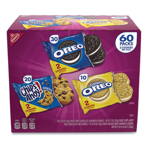 Cookie Variety Pack, Assorted Flavors, 0.77 oz Pack, 60 Packs/Box, Ships in 1-3 Business Days-(GRR22000729)