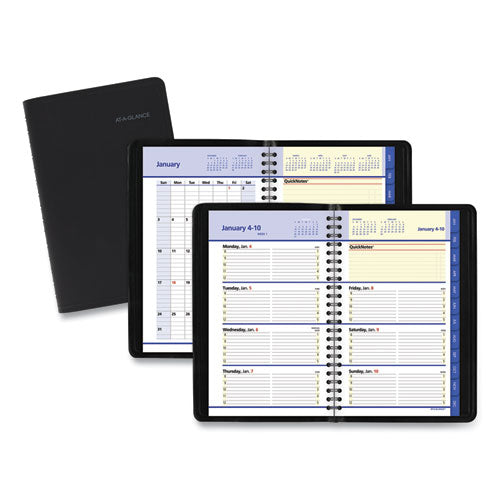 QuickNotes Weekly Block Format Appointment Book, 8.5 x 5.5, Black Cover, 12-Month (Jan to Dec): 2023-(AAG760205)