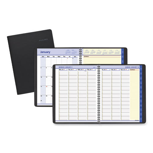 QuickNotes Weekly Vertical-Column Format Appointment Book, 11 x 8.25, Black Cover, 12-Month (Jan to Dec): 2023-(AAG7695005)