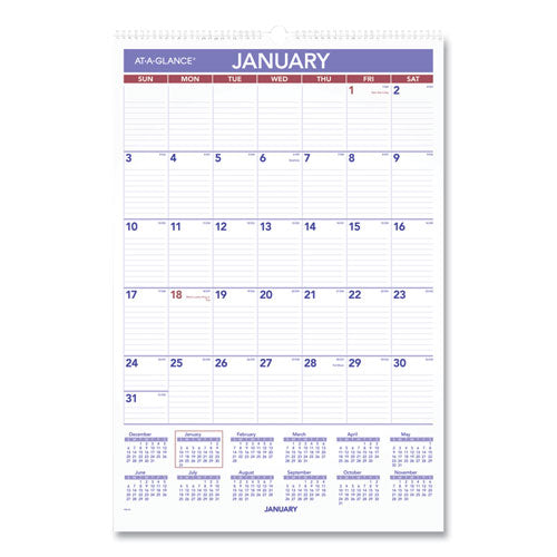 Monthly Wall Calendar with Ruled Daily Blocks, 15.5 x 22.75, White Sheets, 12-Month (Jan to Dec): 2023-(AAGPM328)