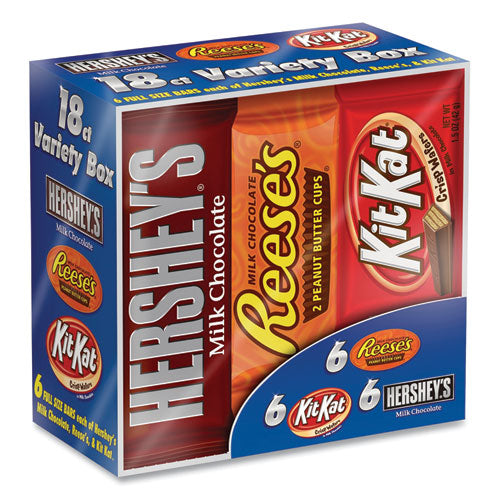 Full Size Chocolate Candy Bar Variety Pack, Assorted 1.5 oz Bar, 18 Bars/Box, Ships in 1-3 Business Days-(GRR24600349)