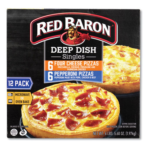 Deep Dish Pizza Singles Variety Pack, Four Cheese/Pepperoni, 5.5 oz Pack, 12 Packs/Box, Ships in 1-3 Business Days-(GRR90300007)