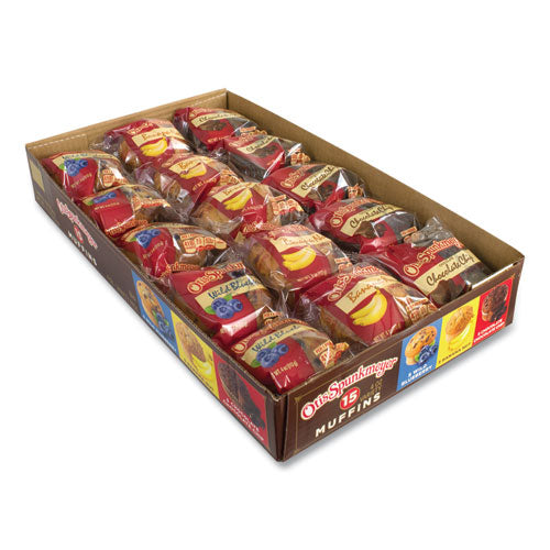 Muffins Variety Pack, Assorted Flavors, 4 oz Pack, 15 Packs/Box, Ships in 1-3 Business Days-(GRR90000067)
