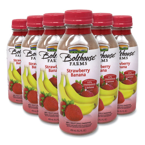 100% Fruit Juice Smoothie, Strawberry Banana, 15.2 oz Bottle, 6/Pack, Ships in 1-3 Business Days-(GRR90200458)