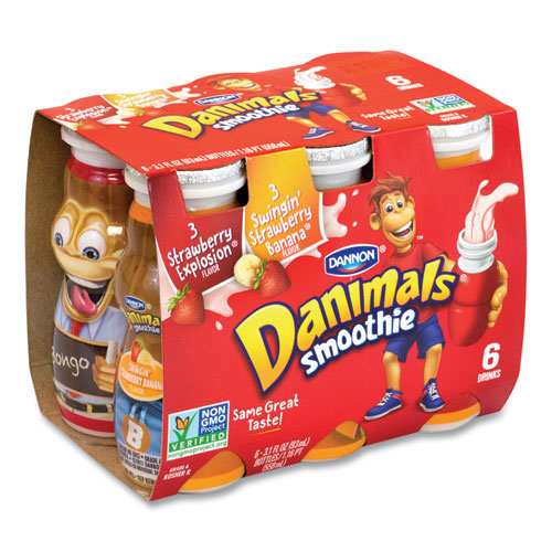 Danimals Smoothies, Assorted Flavors, 3.1 oz Bottle, 6/Box, 6 Boxes/Carton, Ships in 1-3 Business Days-(GRR90200019)