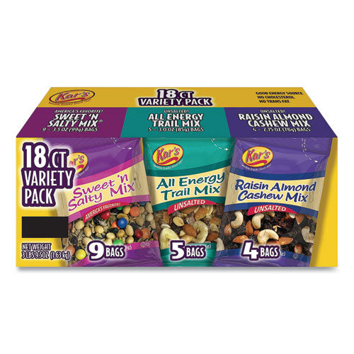 Trail Mix Variety Pack, Assorted Flavors, 18 Packets/Box, Ships in 1-3 Business Days-(GRR28800004)