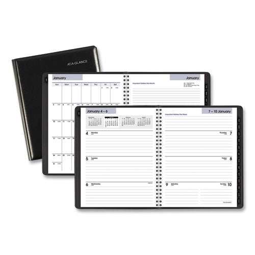 DayMinder Executive Weekly/Monthly Refillable Planner, 8.75 x 7, Black Cover, 12-Month (Jan to Dec): 2023-(AAGG54500)