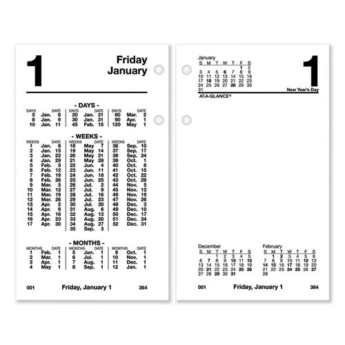 Financial Desk Calendar Refill, 3.5 x 6, White Sheets, 2023-(AAGS17050)