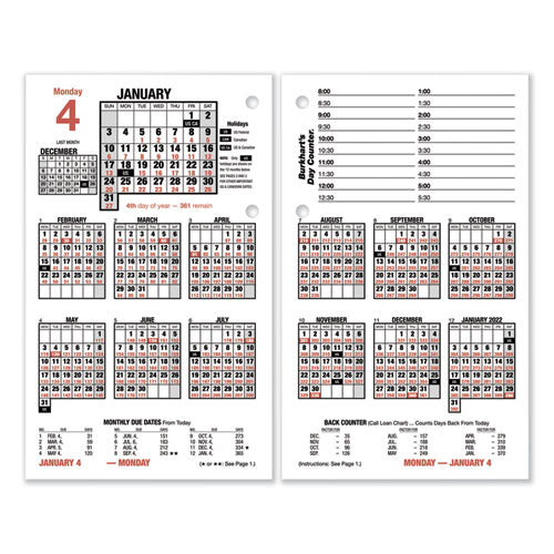 Burkharts Day Counter Desk Calendar Refill, 4.5 x 7.38, White Sheets, 2023-(AAGE71250)