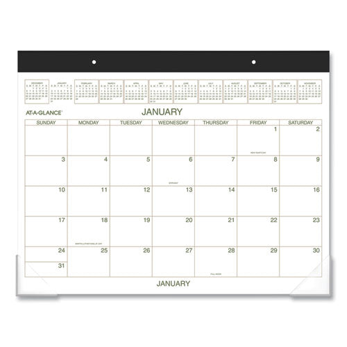 Two-Color Desk Pad, 22 x 17, White Sheets, Black Binding, Clear Corners, 12-Month (Jan to Dec): 2023-(AAGGG250000)