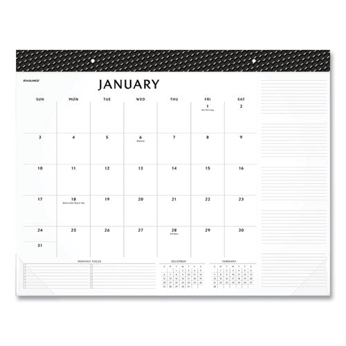 Elevation Desk Pad Calendars, 21.75 x 17, White Sheets, Black Binding, Clear Corners, 12-Month (Jan to Dec): 2023-(AAGSK752400)