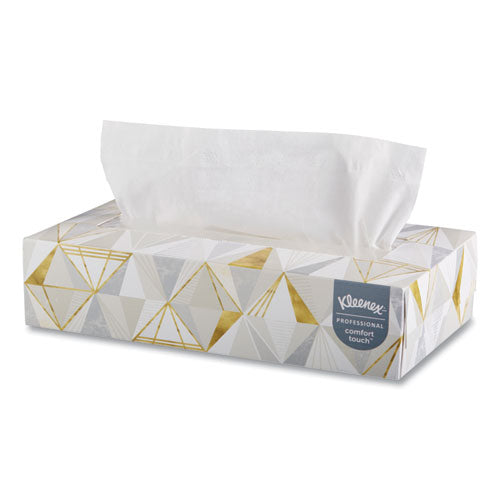 White Facial Tissue for Business, 2-Ply, White, Pop-Up Box, 125 Sheets/Box, 48 Boxes/Carton-(KCC21606CT)