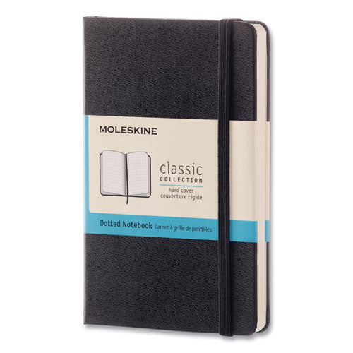 Classic Collection Hard Cover Notebook, 1-Subject, Dotted Rule, Black Cover, 5.5 x 3.5 Sheets-(HBG895285XX)