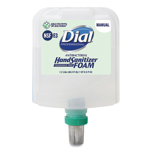 Antibacterial Foaming Hand Sanitizer Refill for Dial 1700 Dispenser, 1.2 L Refill, Fragrance-Free, 3/Carton-(DIA19714)