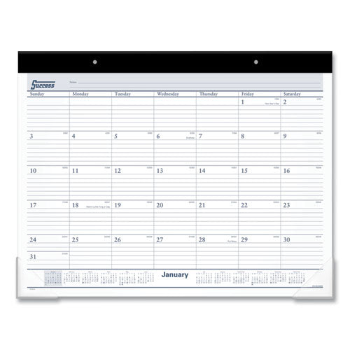 Desk Pad, 21.75 x 17, White Sheets, Black Binding, Clear Corners, 12-Month (Jan to Dec): 2023-(AAGST2400)