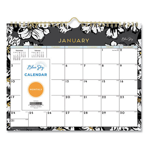 Baccara Dark Wall Calendar, Baccara Dark Floral Artwork, 11 x 8.75, White/Black Sheets, 12-Month (Jan to Dec): 2023-(BLS116052)