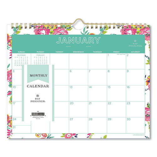 Day Designer Peyton Wall Calendar, Peyton Floral Artwork, 11 x 8.75, White/Multicolor Sheets, 12-Month (Jan to Dec): 2023-(BLS103629)