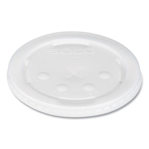 Polystyrene Plastic Flat Straw-Slot Cold Cup Lids, Fits 28 oz Cups, Translucent, 960/Carton-(SCCL28BNR)